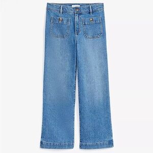 LOFT Palmer Wide Leg Crop Jeans in Mid Vintage Wash
